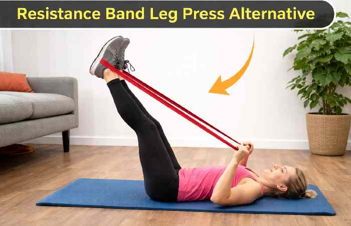 resistance band leg press setup at home