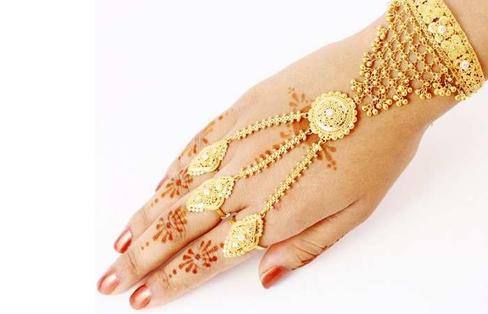 Gold Mehndi Design Bracelets