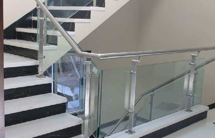 glass and steel railing
