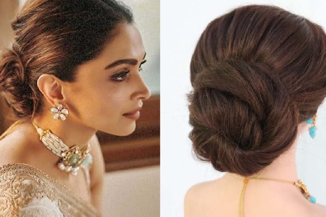 Party Bun Styles for Saree