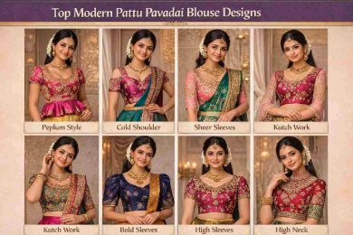 modern pattu pavadai blouse designs for ladies