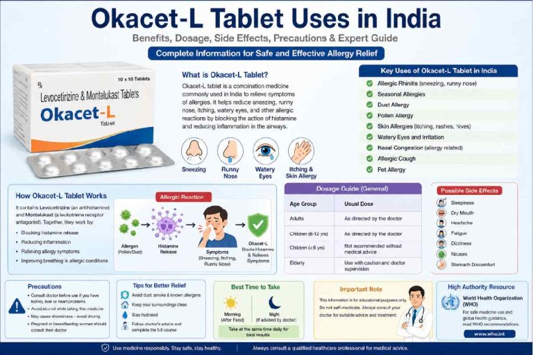 Okacet-L Tablet Uses in India: Complete Guide to Dosage & Safet