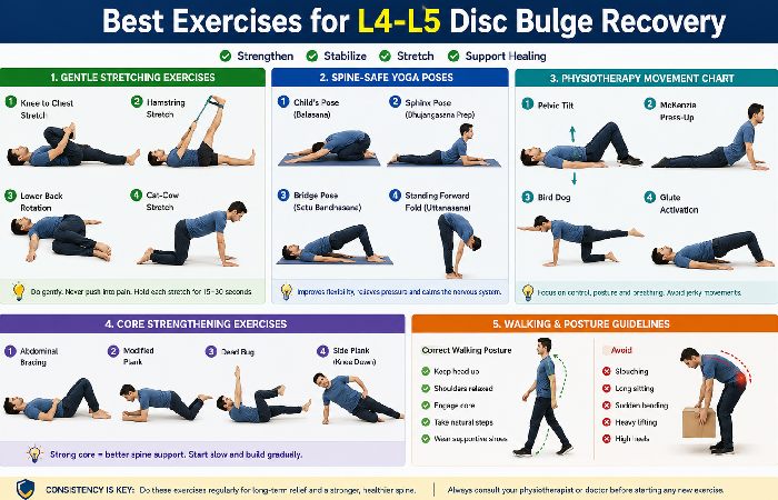 L4 L5 disc bulge treatment exercises and physiotherapy guide