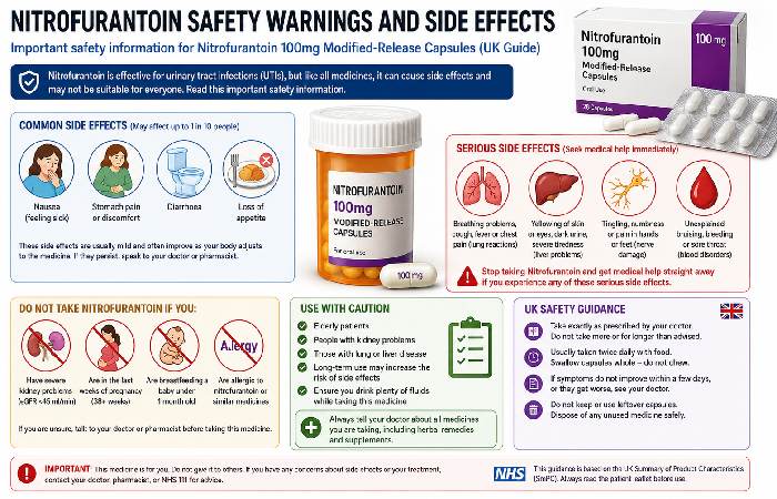  nitrofurantoin 100mg modified-release capsules pil side effects and uk safety guide