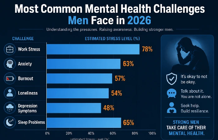 most common mental health challenges men face in 2026