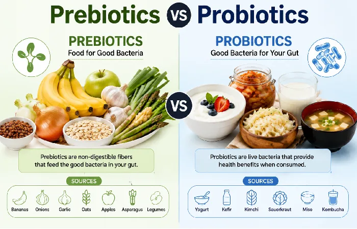 prebiotics vs probiotics