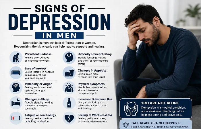 sign of depression in men