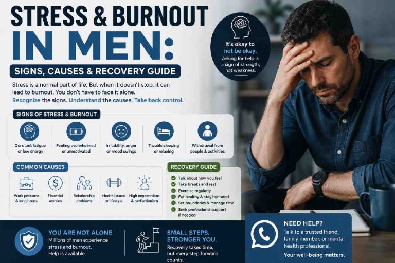 Stress & Burnout in Men: Signs, Causes & Recovery Guide