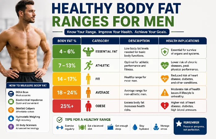 healthy body fat ranges for men