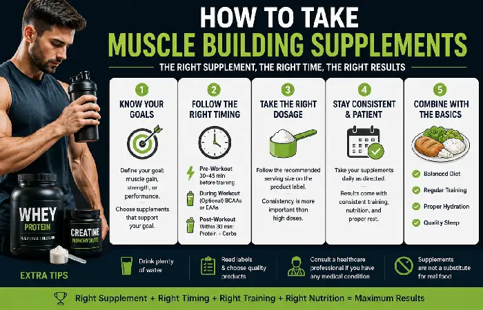 how to take muscle building supplements