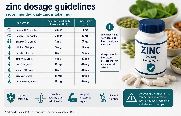 zinc dosage guidelines