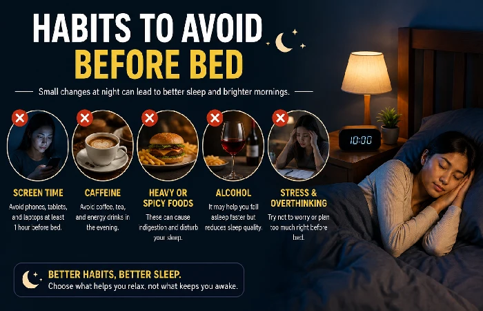 habits to avoid before bed