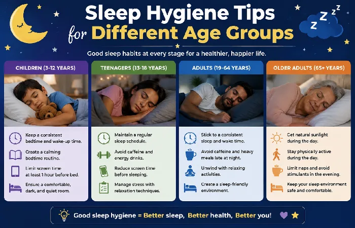 sleep hygiene tips for different age groups