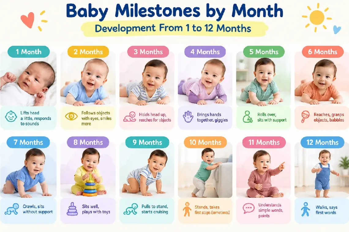 baby milestones by month