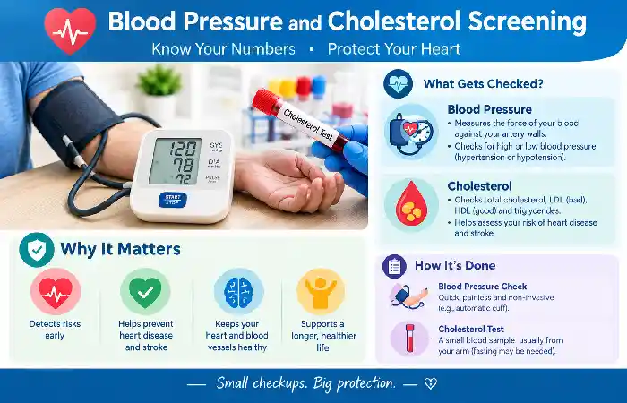 blood pressure and cholesterol screening