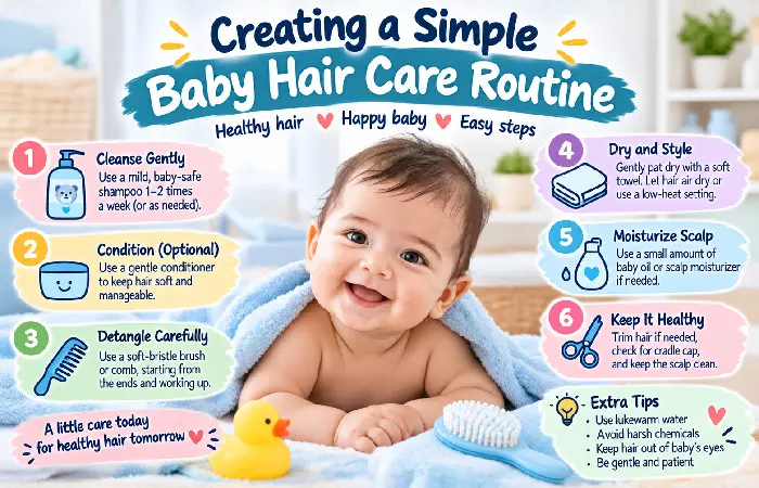 creating a simple baby hair care routine