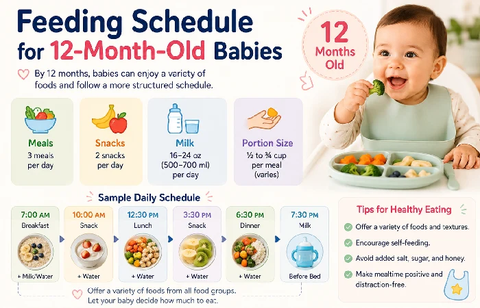feeding schedule for 12-month-old babies