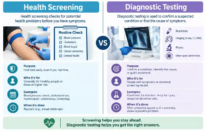 health screeing and diagnostic testing