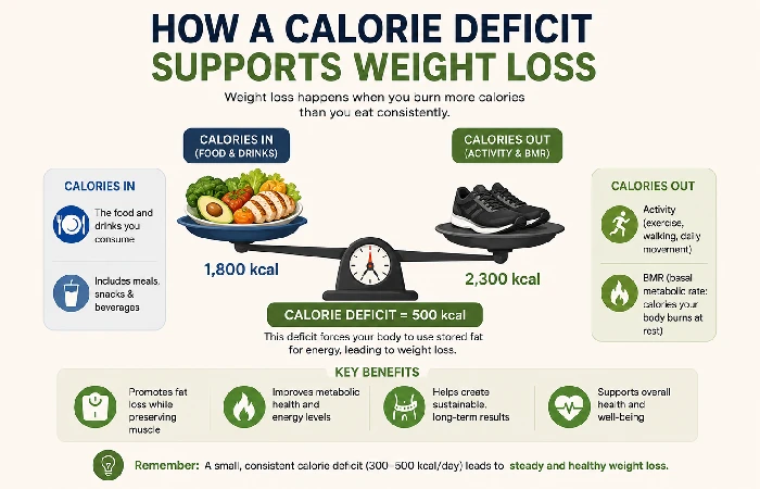 how a calorie deficit supports weight loss