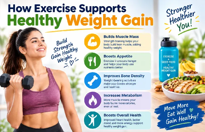 how exercise supports healthy weight gain
