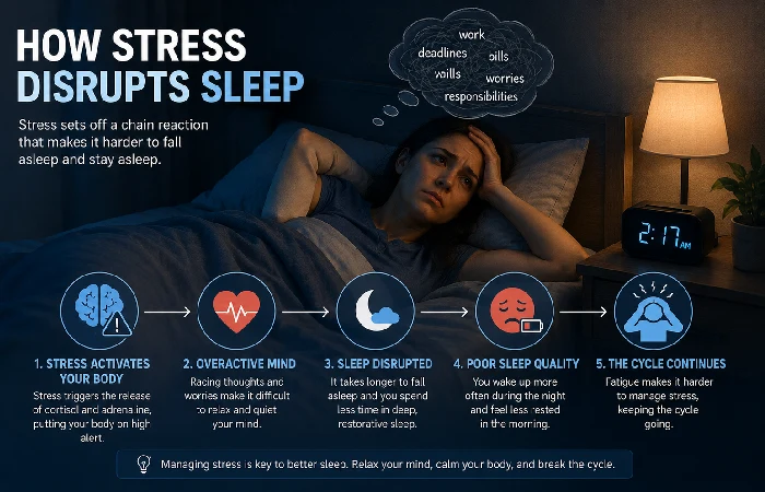 how stress disrupts sleep