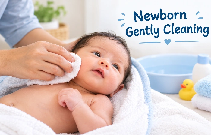 how to clean a newborn gently